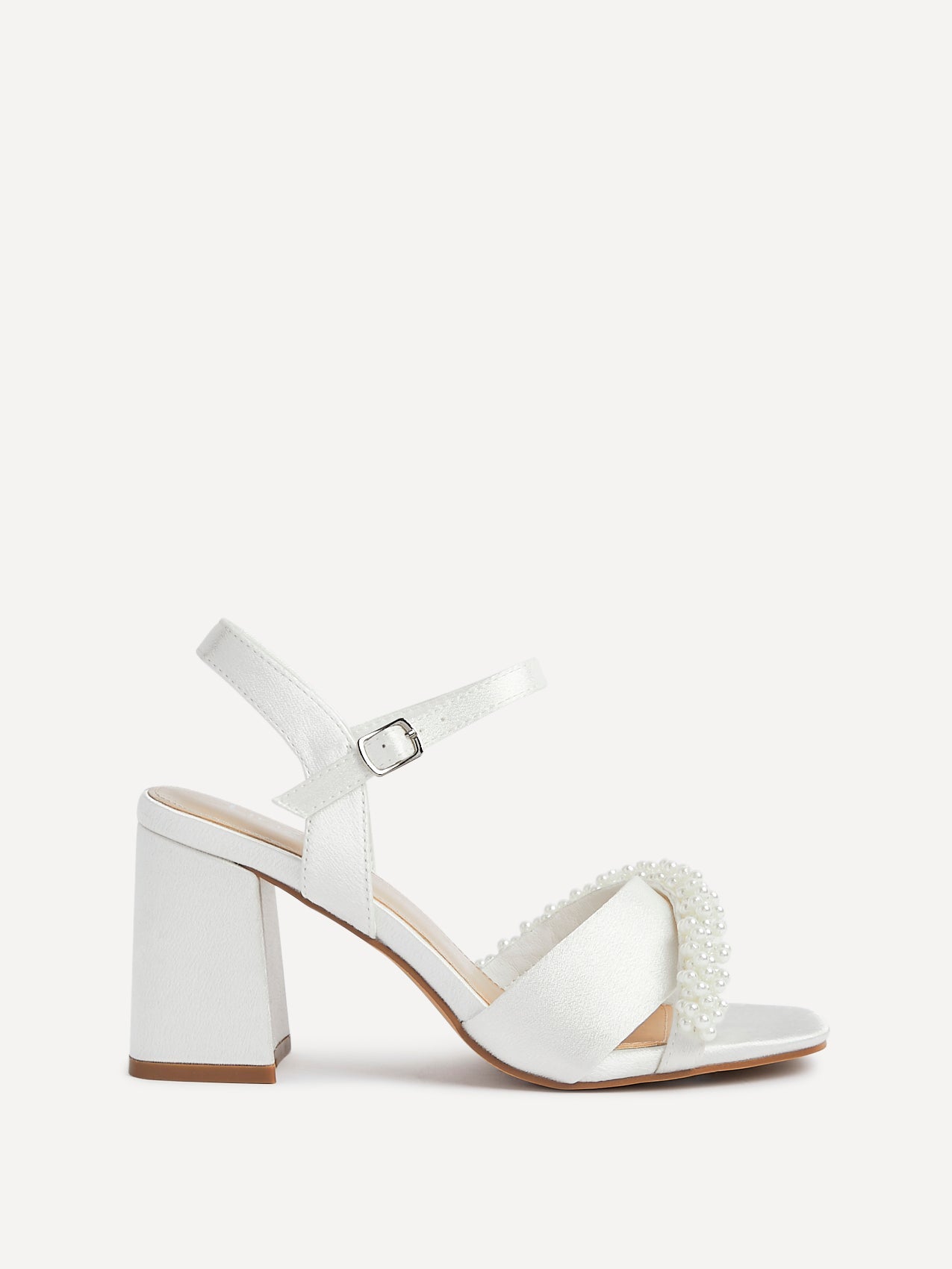 Iris Bridal Satin Pearl Embellished Heels