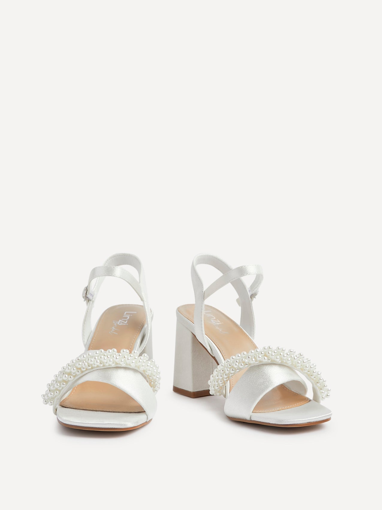 Iris Bridal Satin Pearl Embellished Heels