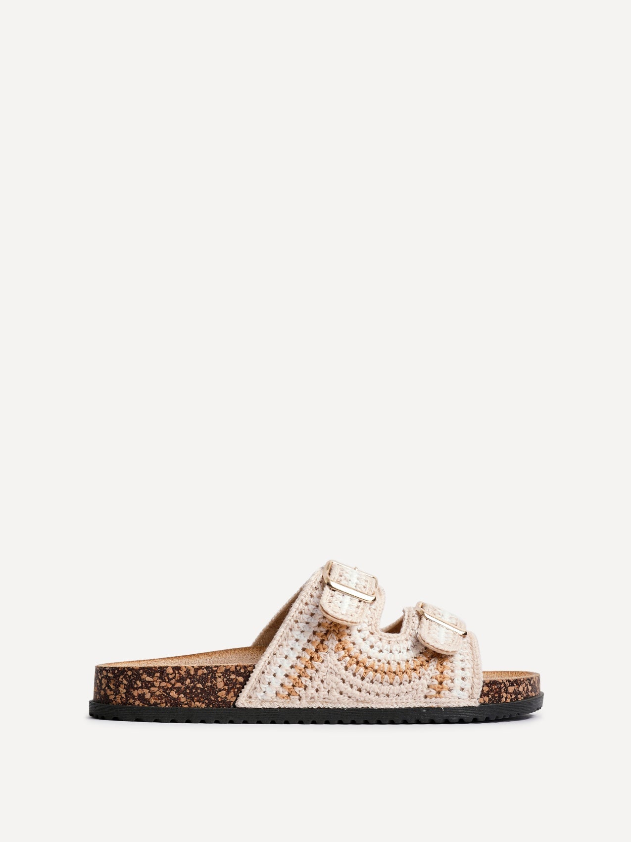 Jaylyn Beige Double Buckle Sandals