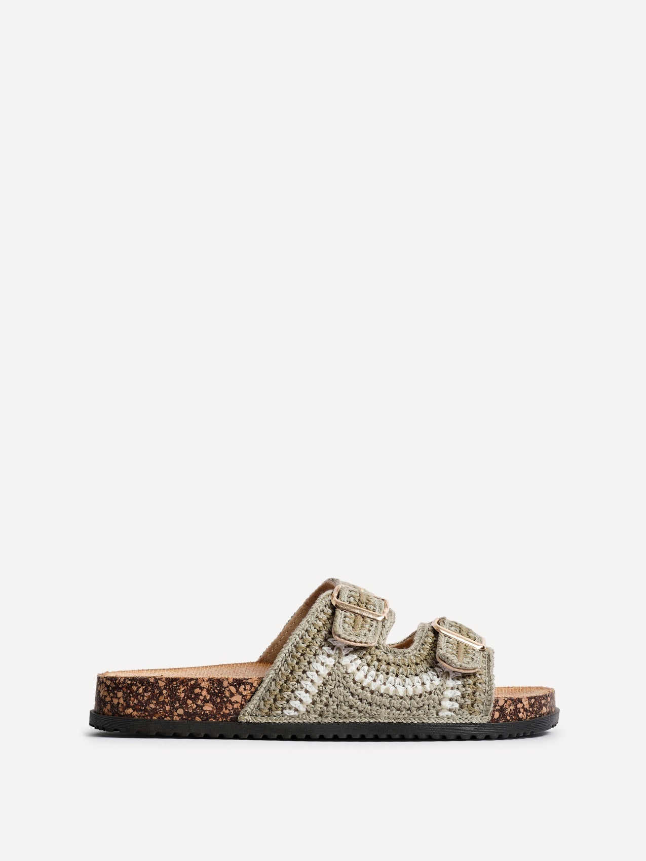 Jaylyn Khaki Double Buckle Sandals