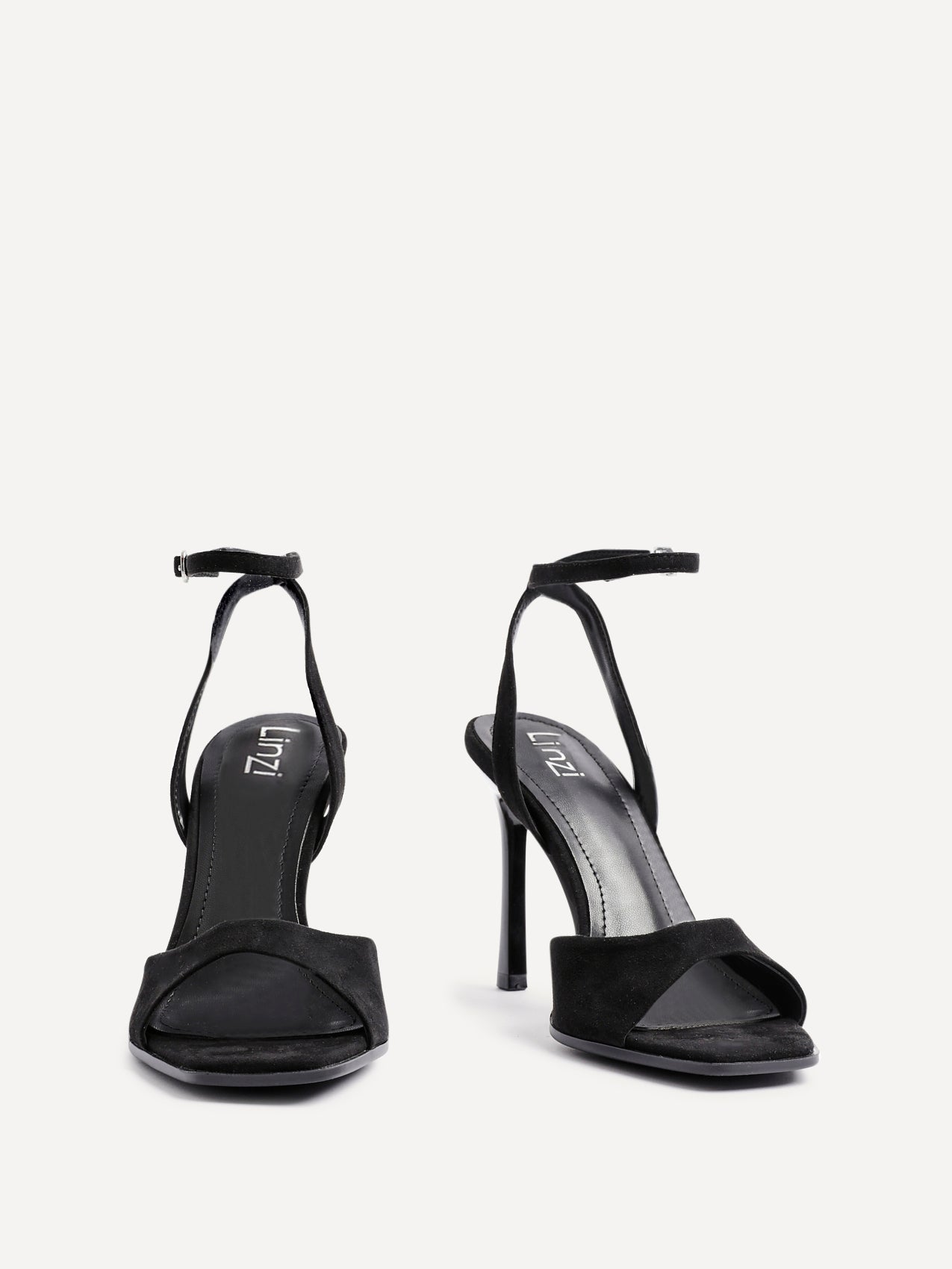 Jazz Black Faux Suede Stiletto High Heels