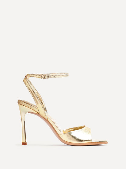 Jazz Gold Faux Leather Stiletto High Heels