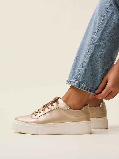 Jersey Gold Faux Leather Trainers