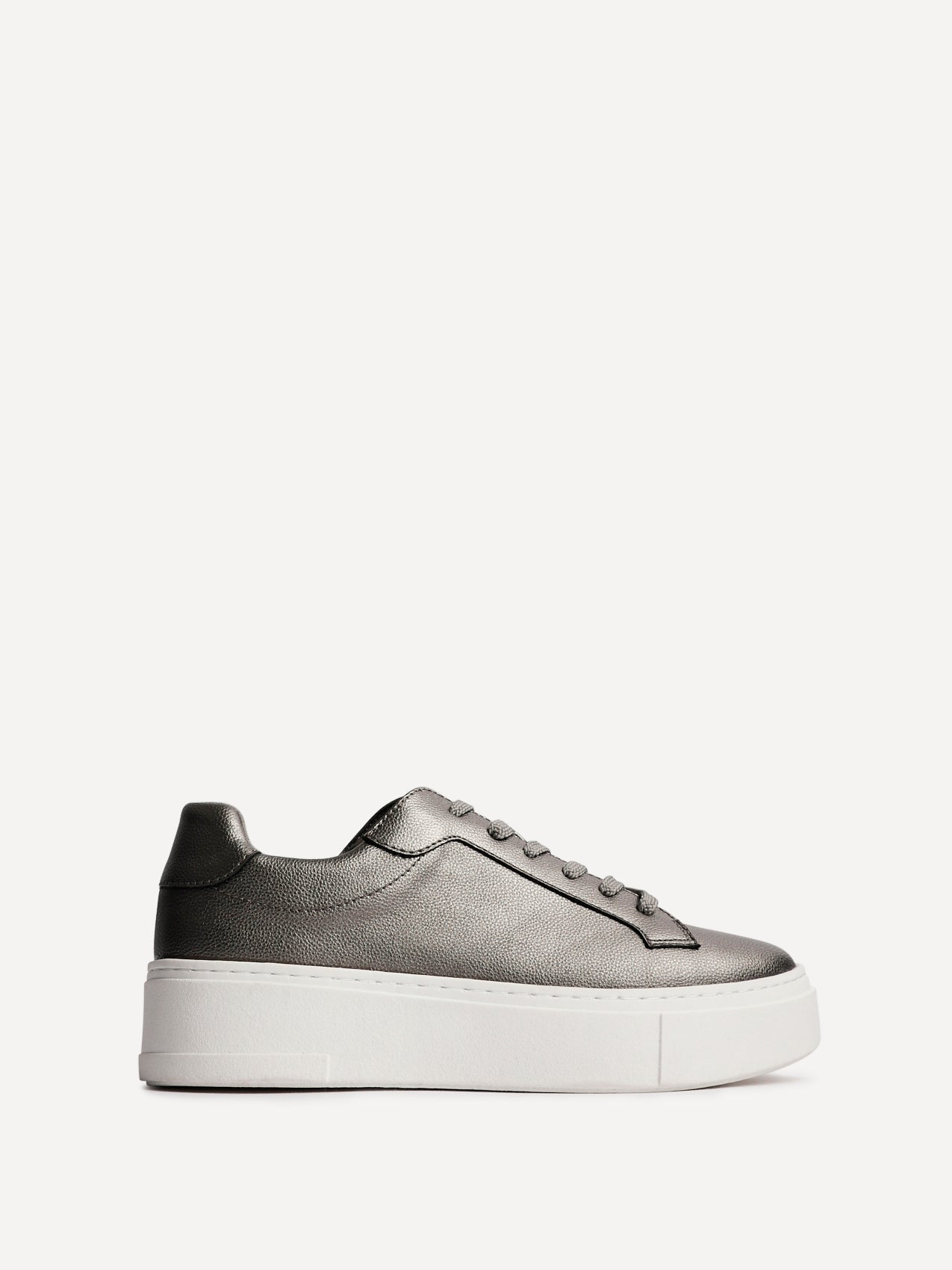 Jersey Pewter Faux Leather Trainers