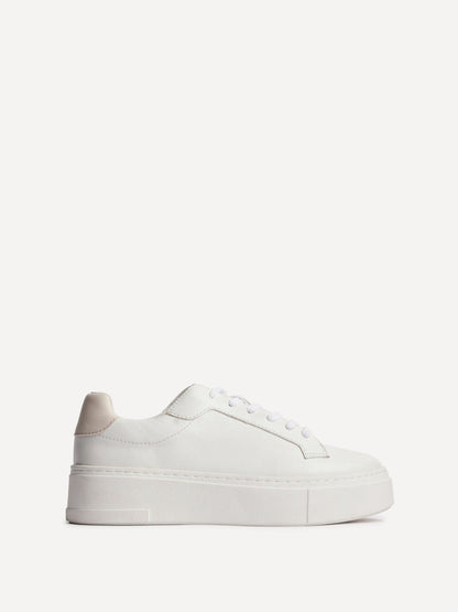 Jersey White Faux Leather Trainers