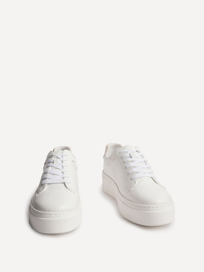Jersey White Faux Leather Trainers