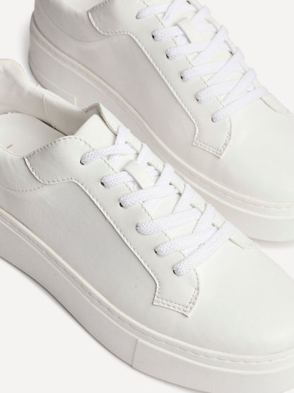 Jersey White Faux Leather Trainers