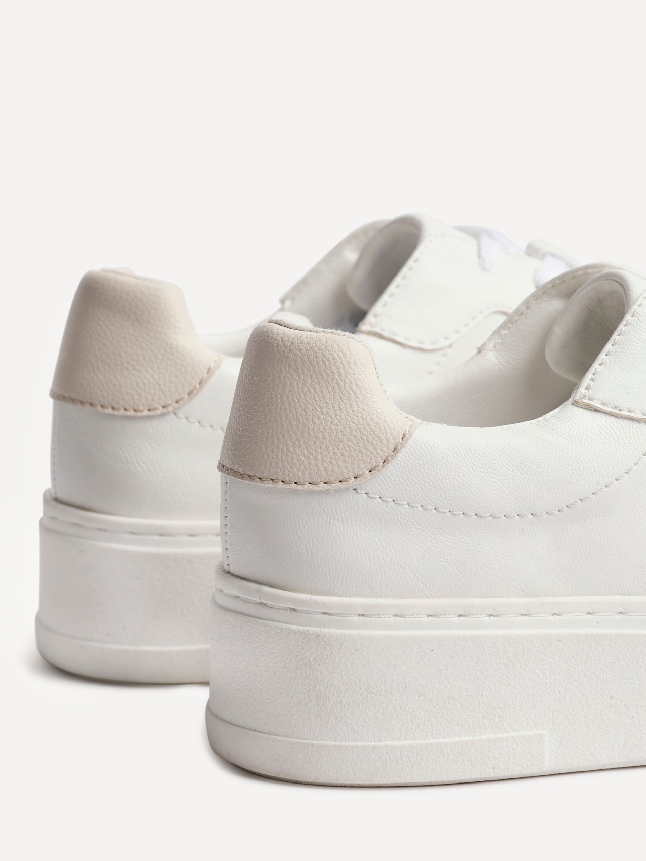 Jersey White Faux Leather Trainers