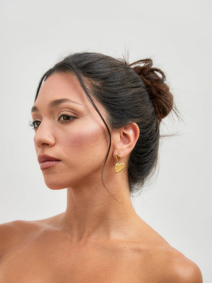 Allure Gold Twisted Heart Drop Earrings