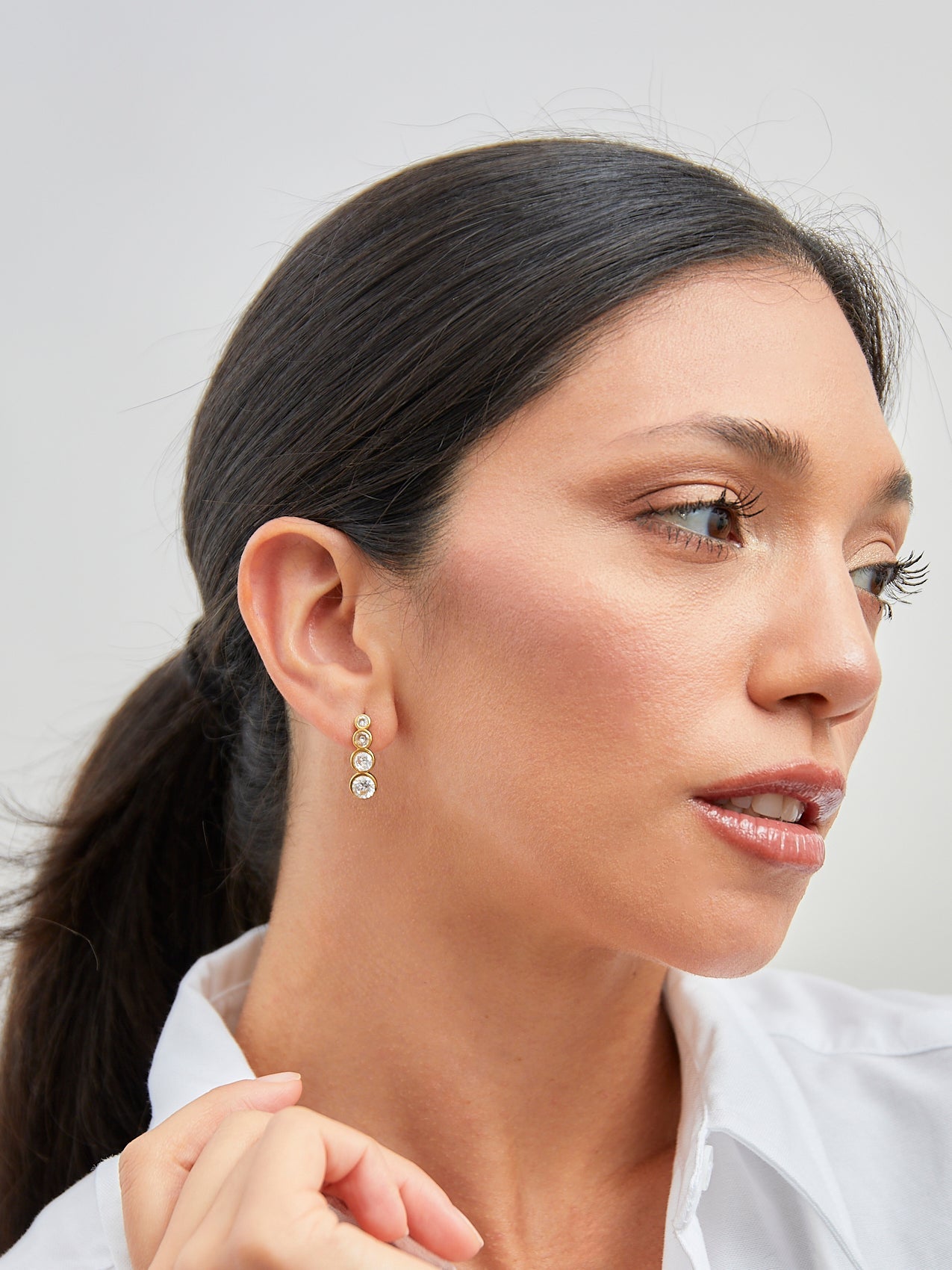Dazzle Gold Crystal Drop Earrings