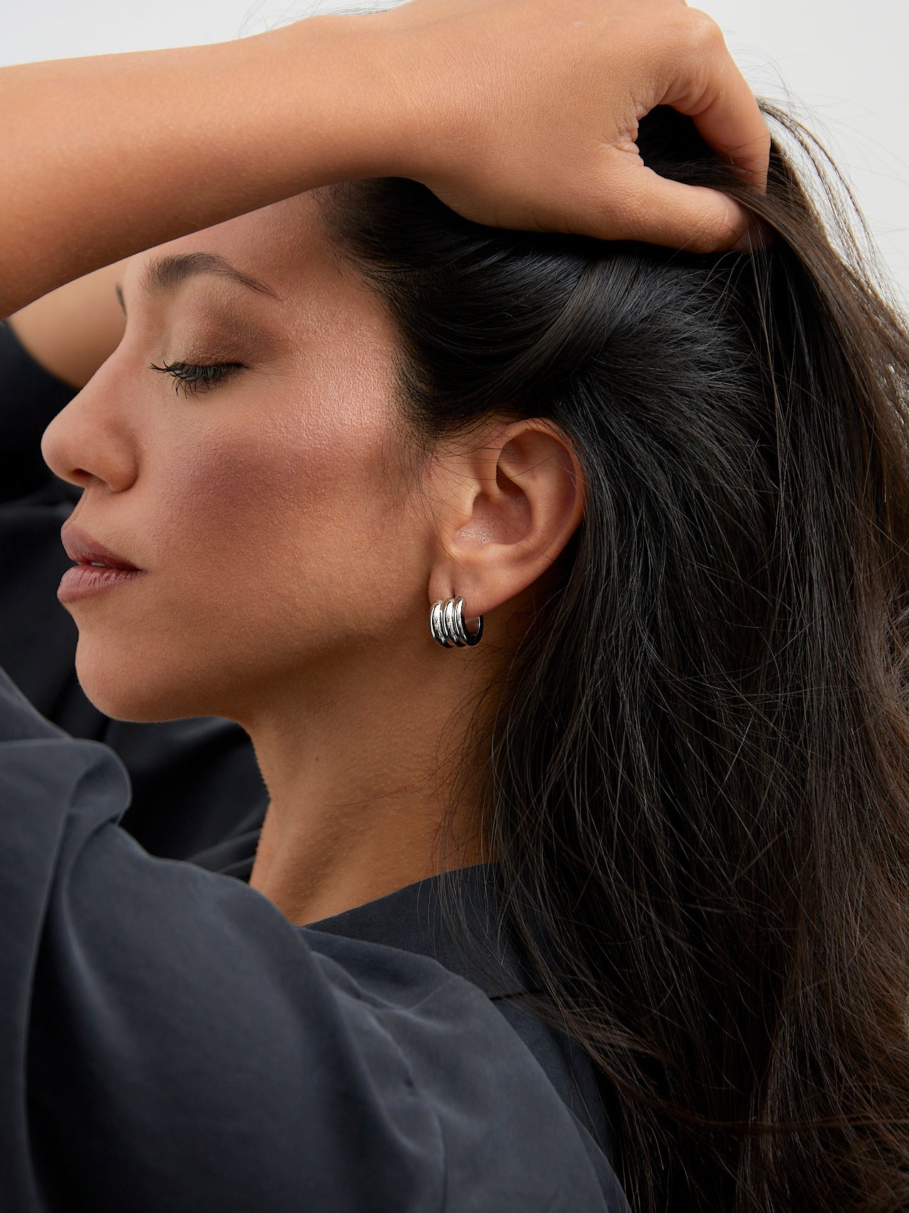 Noa Small Silver Hoop Earrings