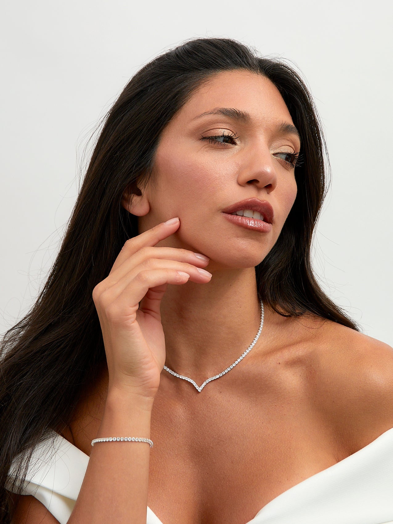 Evermore Silver Tennis Necklace