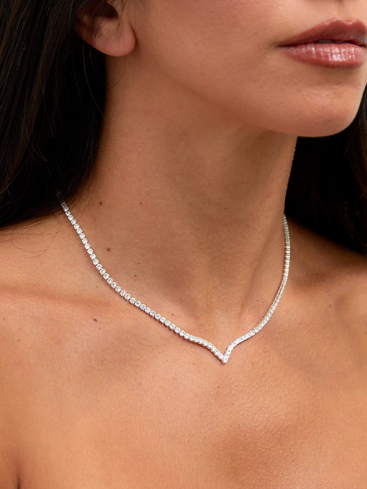 Evermore Silver Tennis Necklace
