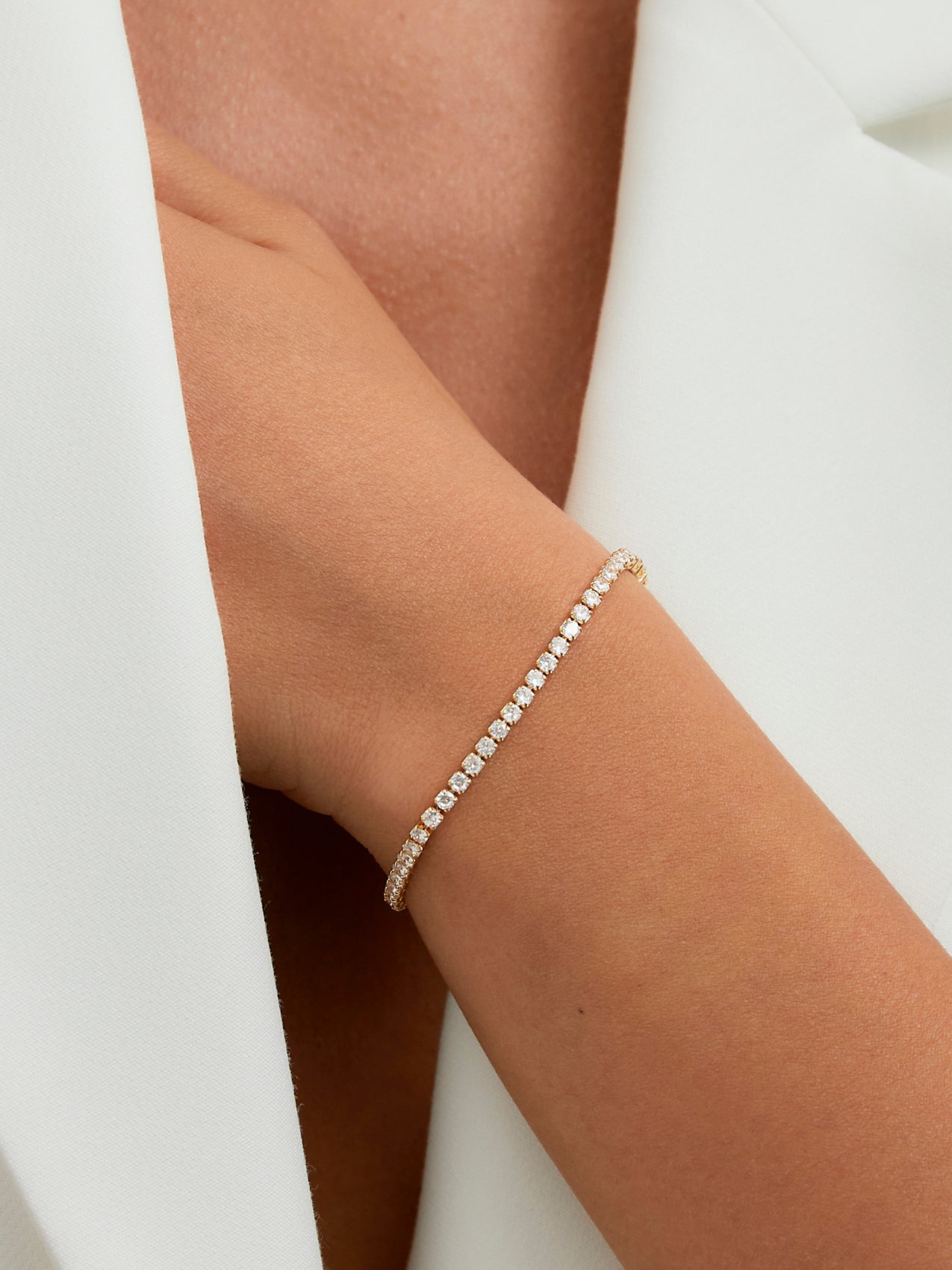 Wedlock Gold Crystal Tennis Bracelet