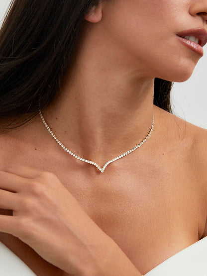 Evermore Gold Tennis Necklace
