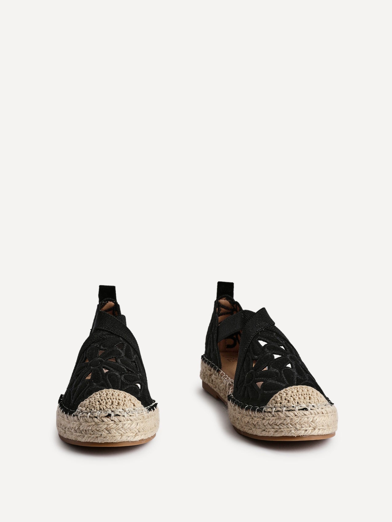 Jillian Black Faux Suede Espadrille Sandals