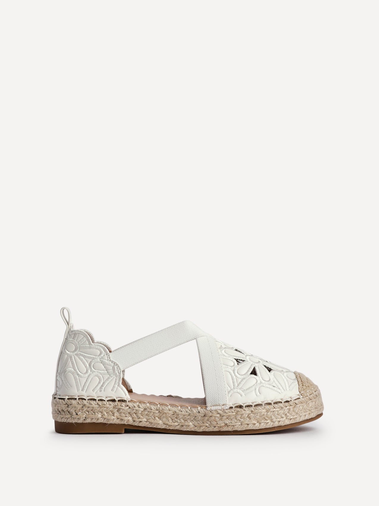 Jillian White Faux Leather Espadrille Sandals