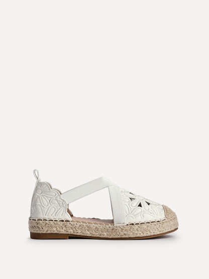 Jillian White Faux Leather Espadrille Sandals