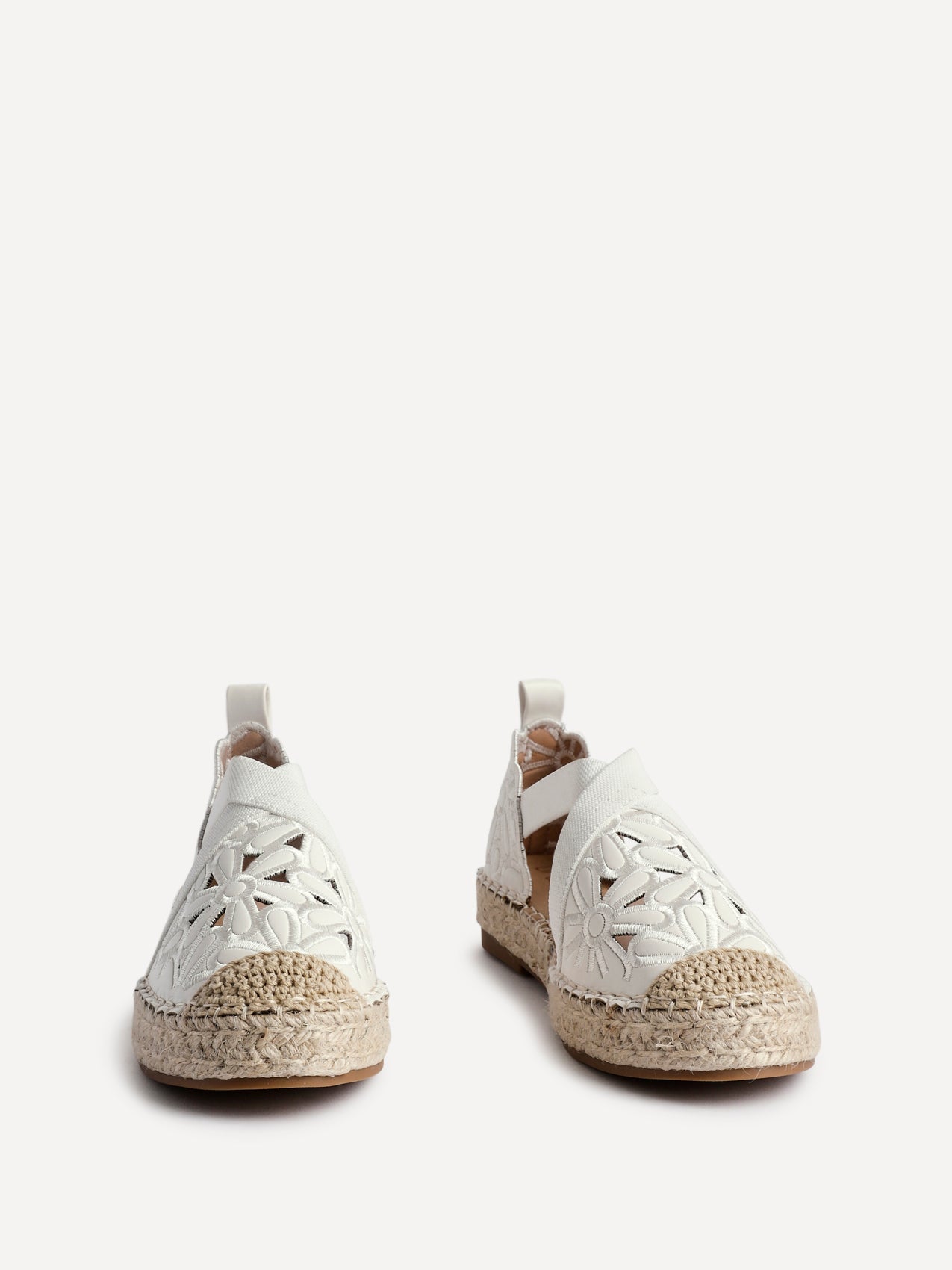 Jillian White Faux Leather Espadrille Sandals