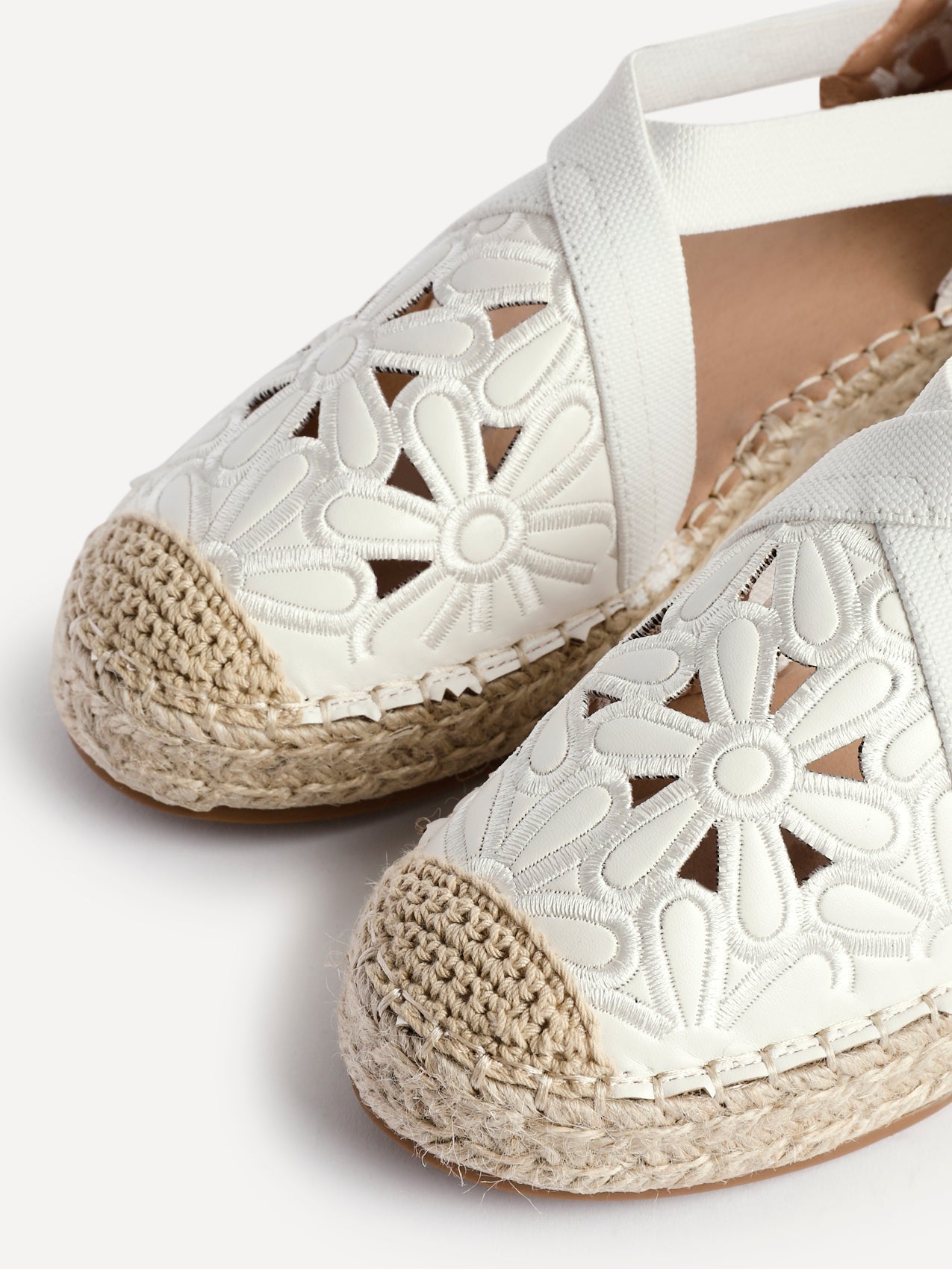 Jillian White Faux Leather Espadrille Sandals