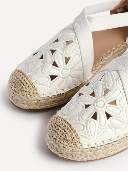 Jillian White Faux Leather Espadrille Sandals