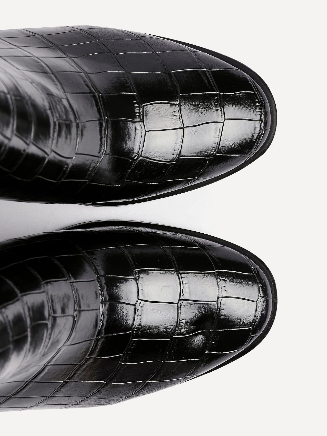 Jonas Black Croc Patent Heeled Ankle Boots