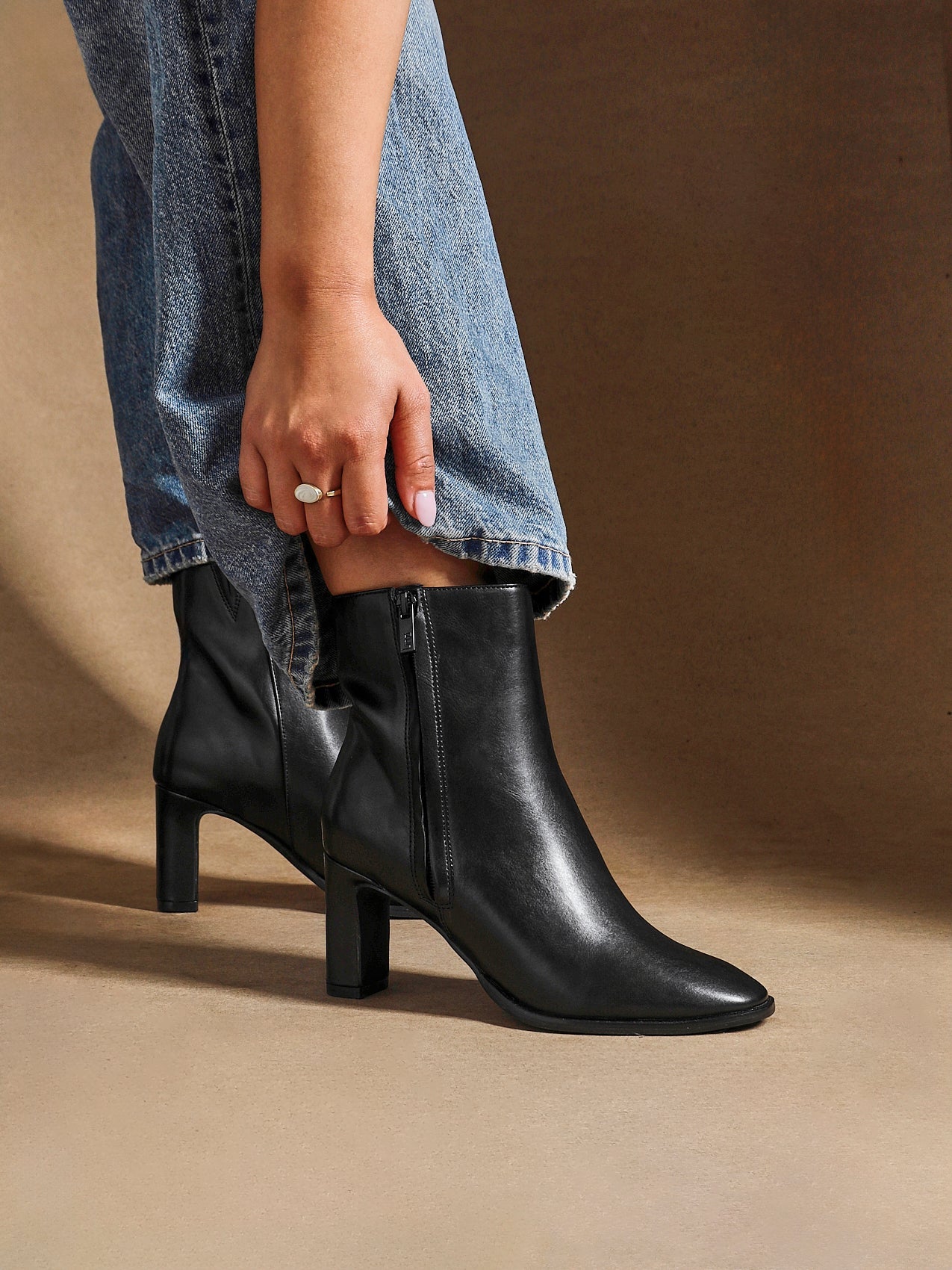 Jonas Black Block Heeled Ankle Boots