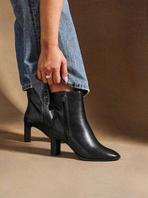 Jonas Black Block Heeled Ankle Boots