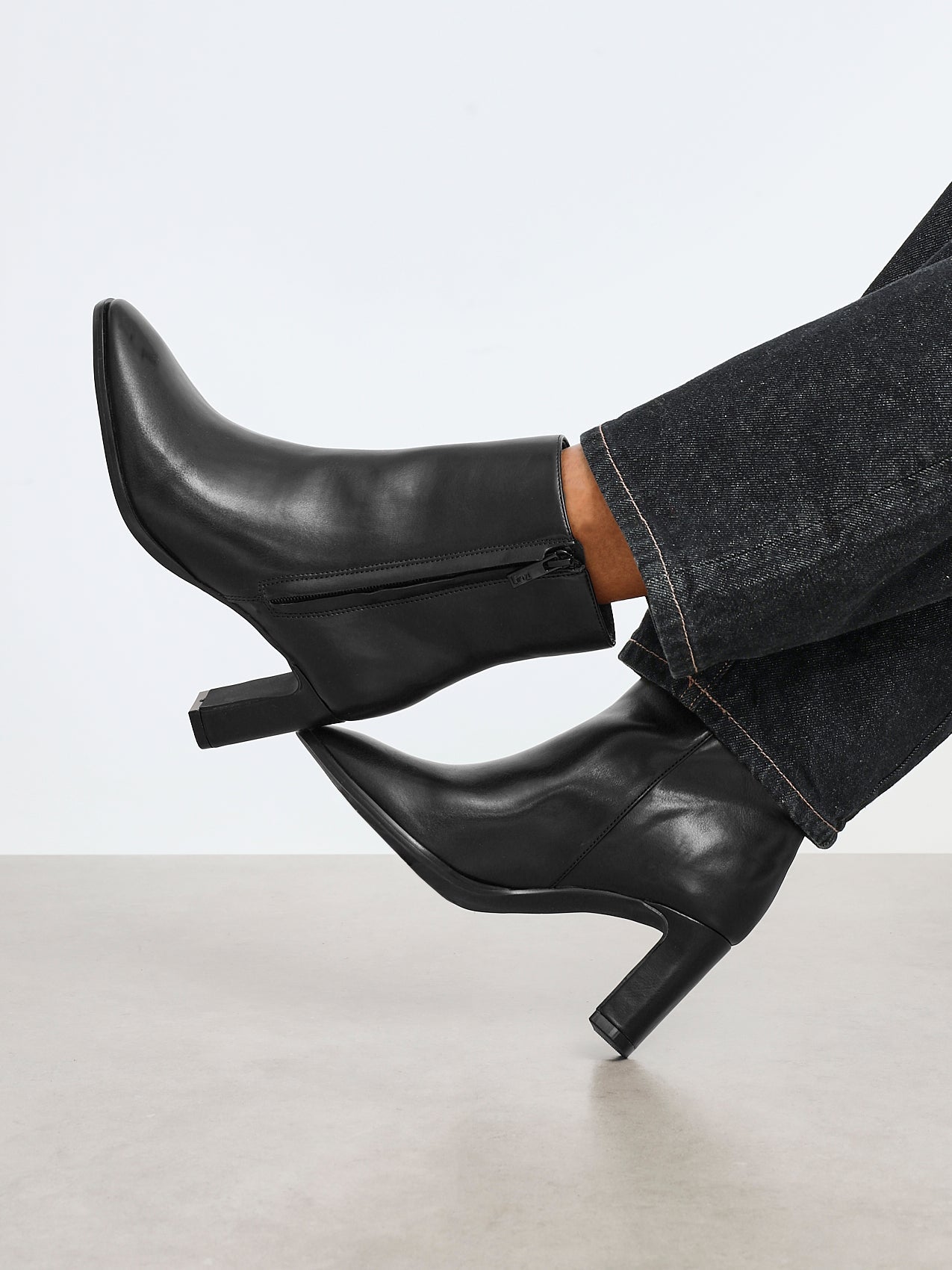 Jonas Black Block Heeled Ankle Boots