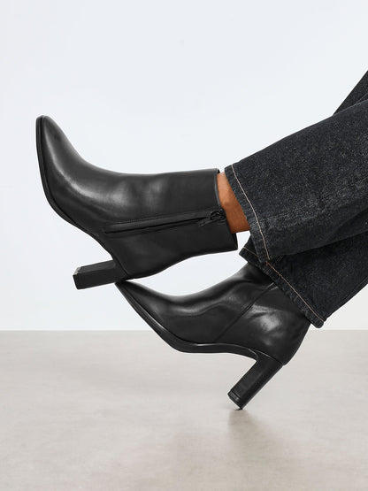 Jonas Black Block Heeled Ankle Boots
