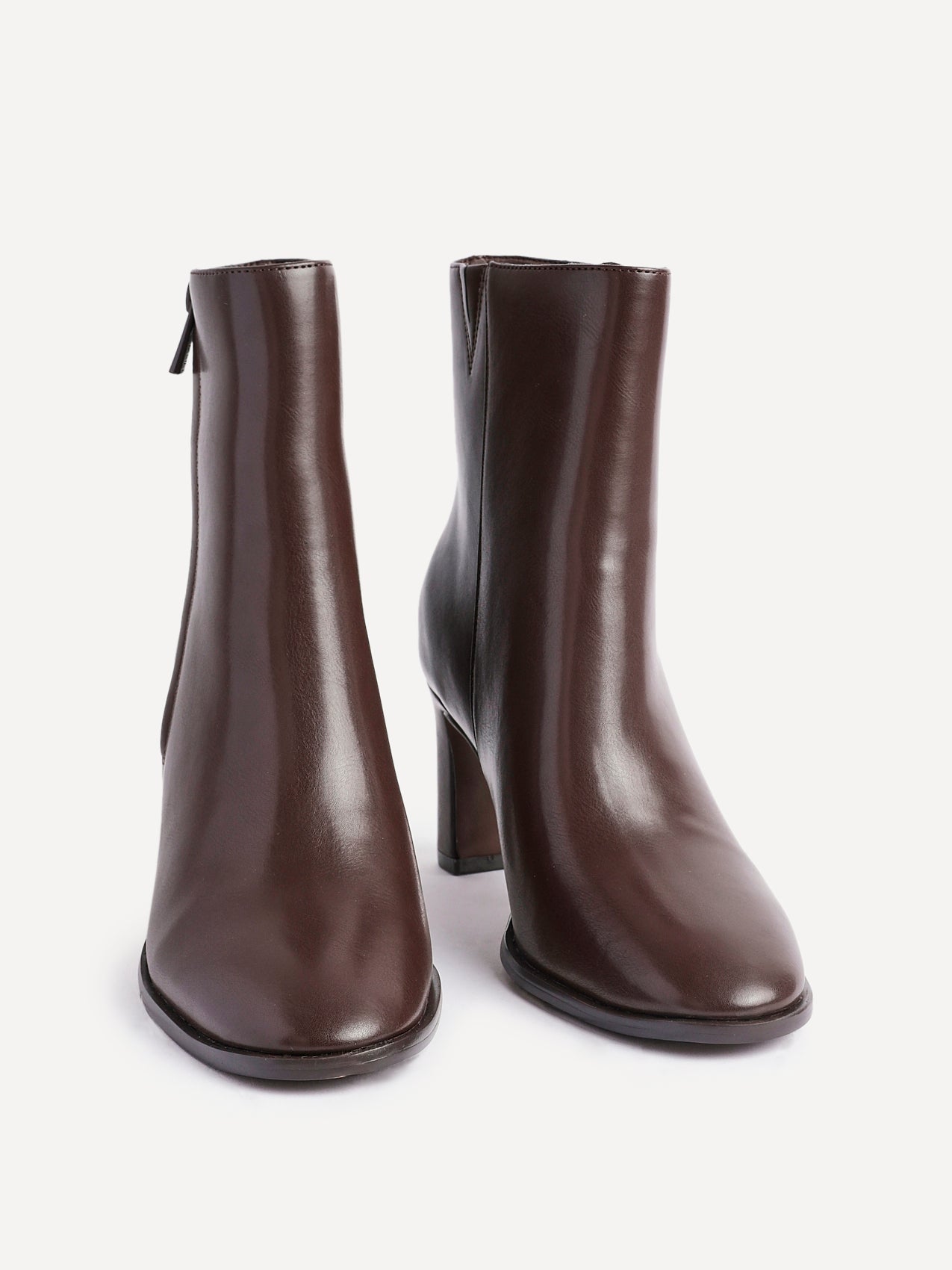 Jonas Brown Block Heeled Ankle Boots