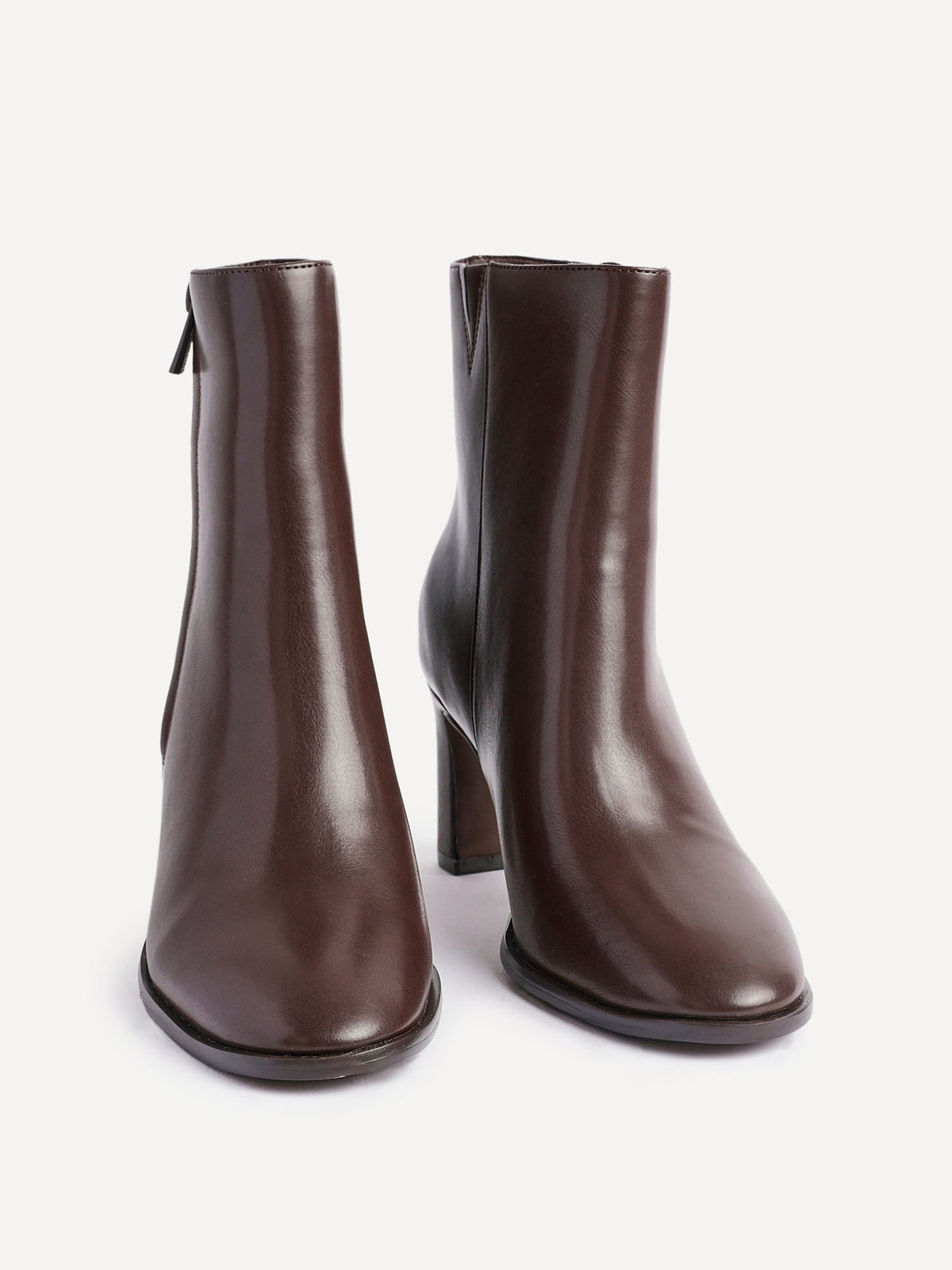 Jonas Brown Block Heeled Ankle Boots