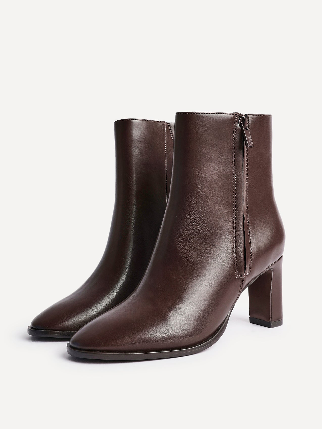 Jonas Brown Block Heeled Ankle Boots