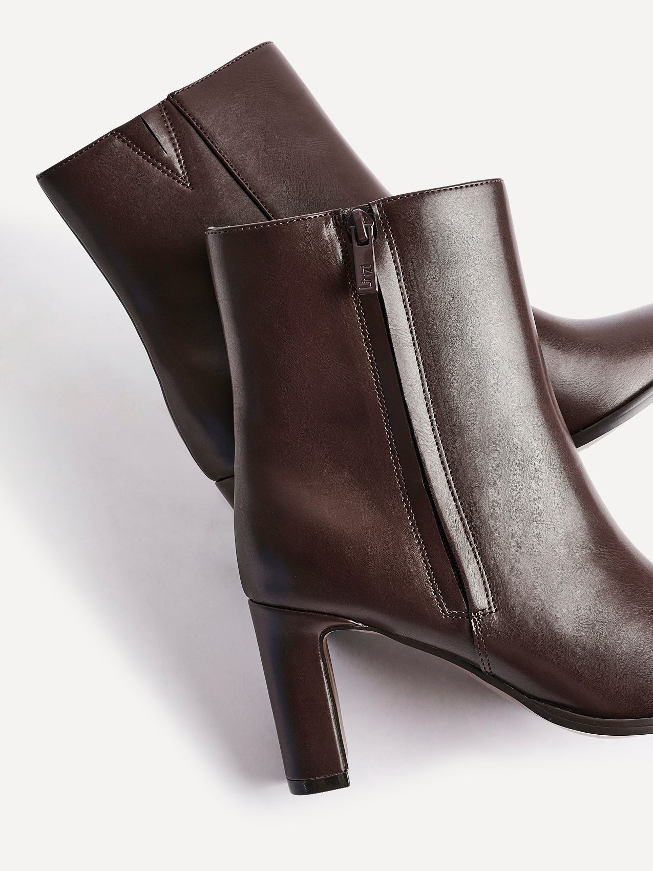 Jonas Brown Block Heeled Ankle Boots