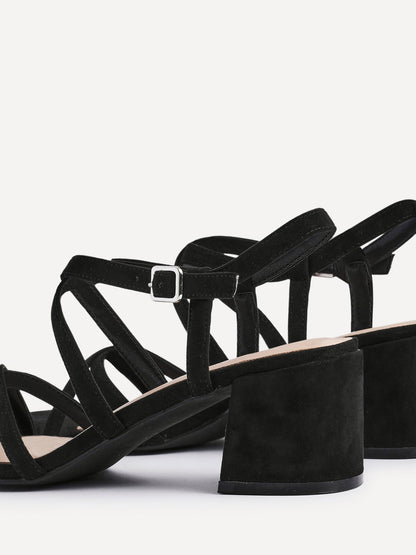 Jovanna Black Strappy Heeled Sandals