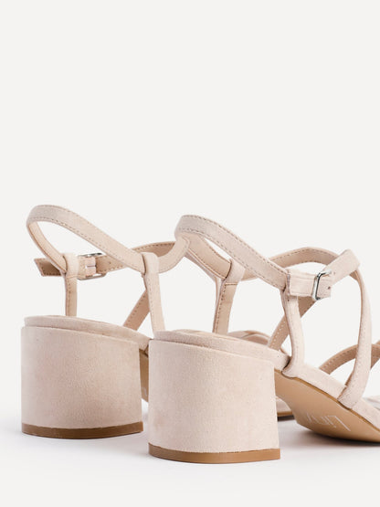 Jovanna Nude Strappy Heeled Sandals