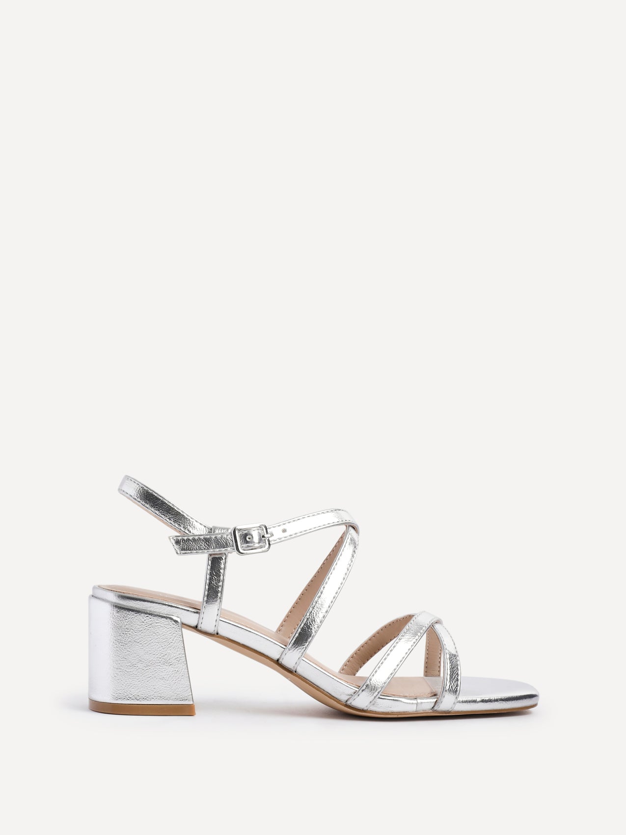 Jovanna Silver Strappy Heeled Sandals