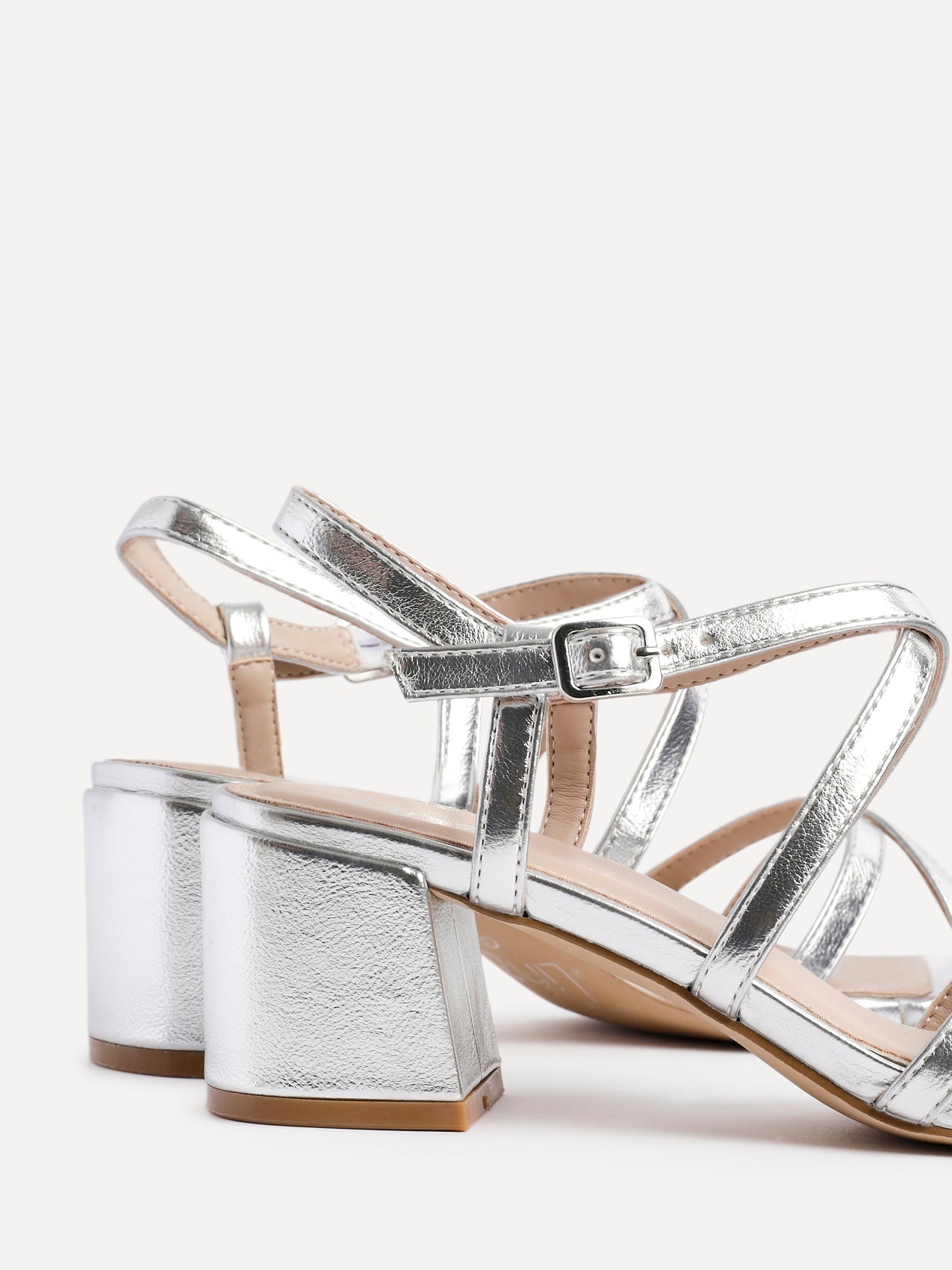 Jovanna Silver Strappy Heeled Sandals