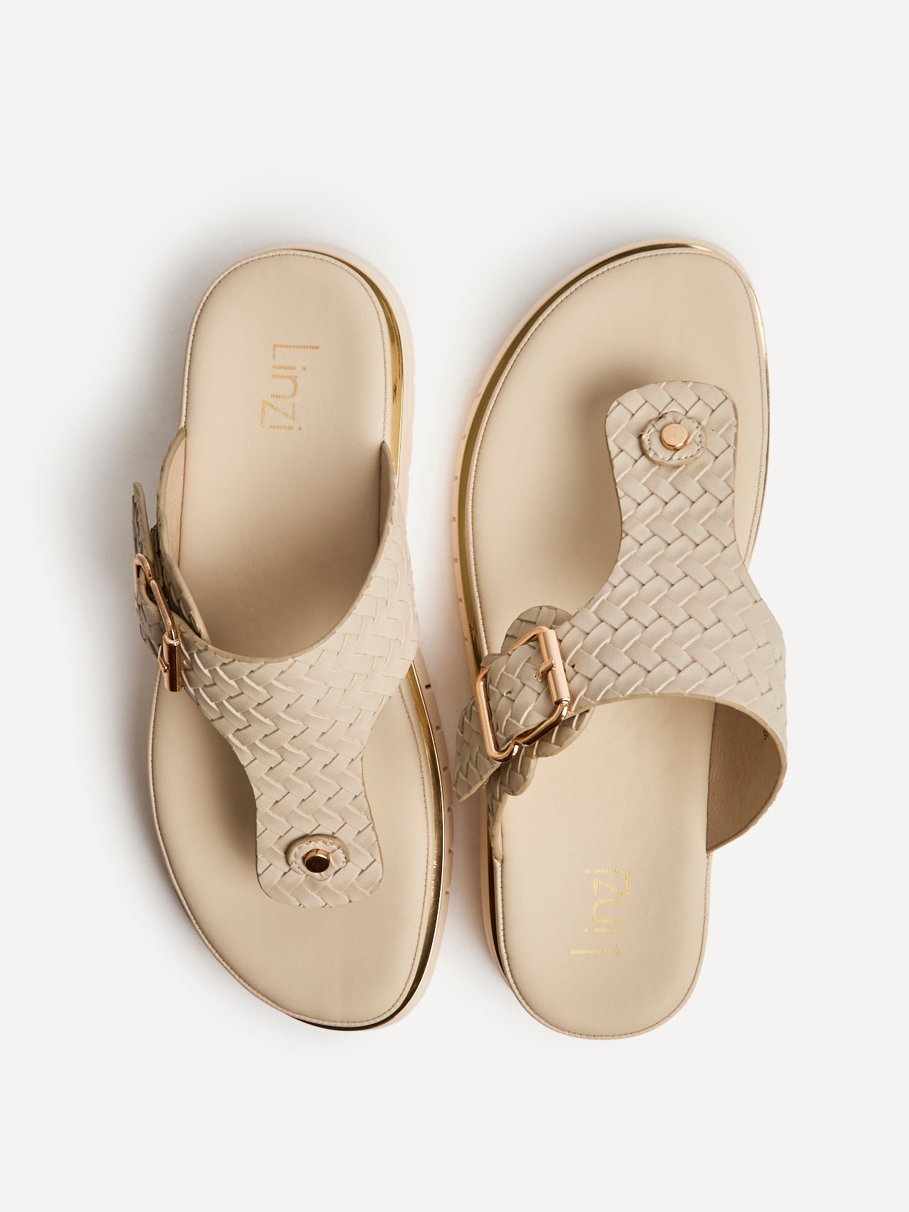 Jovelle Ivory Woven Toe Post Flat Sandal