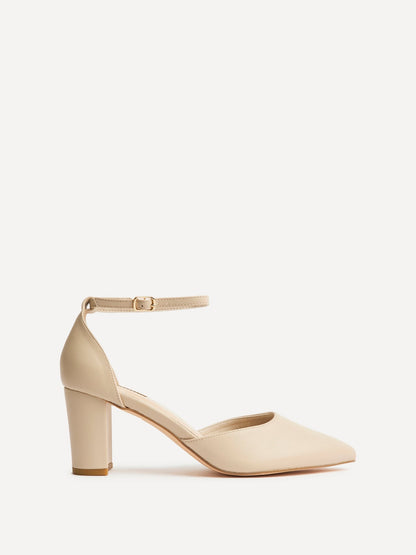 Jude Nude Faux Leather Court Heels
