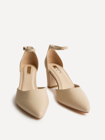 Jude Nude Faux Leather Court Heels