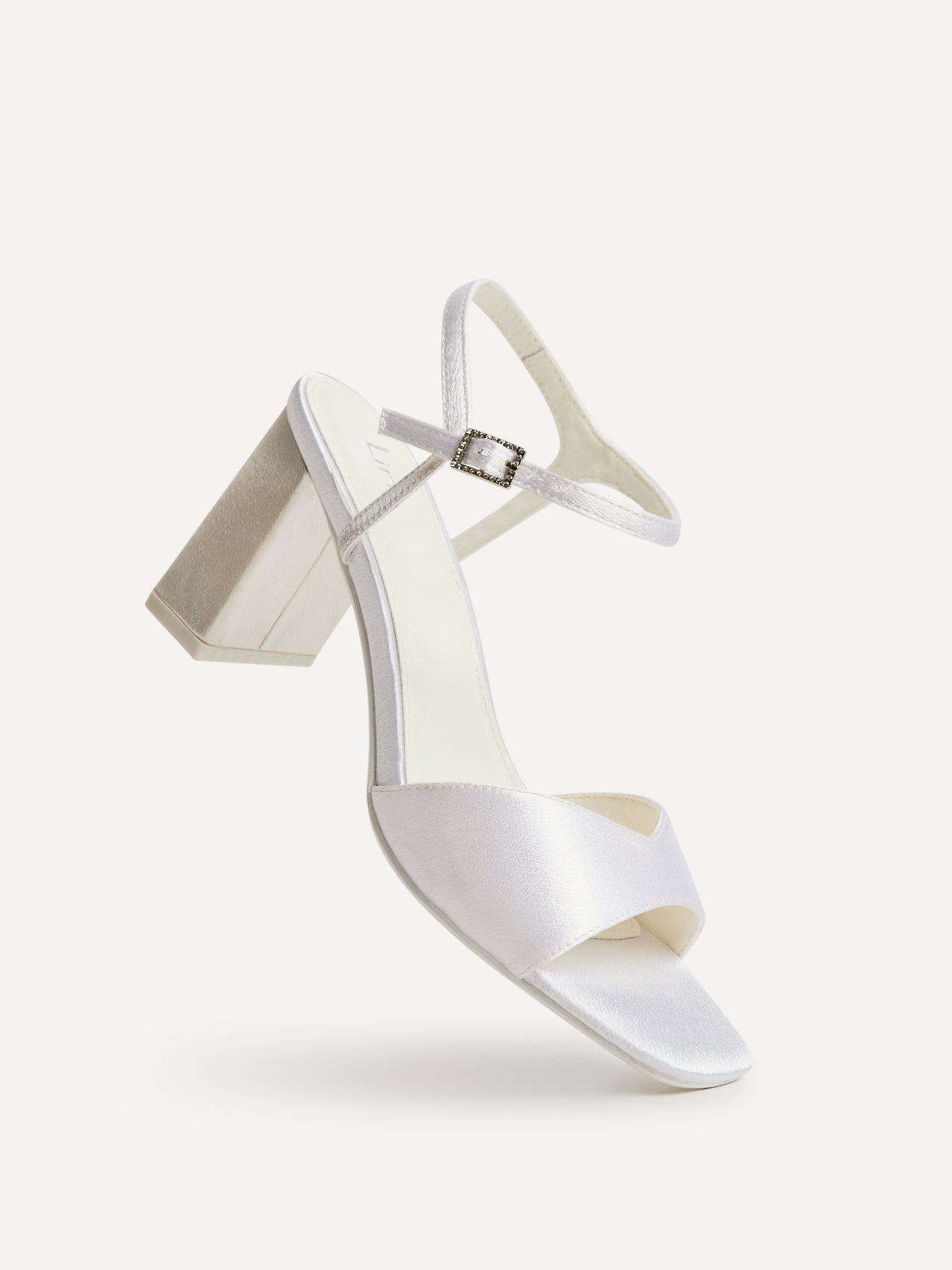 Juliette Bridal Ivory Satin Block Heeled Sandals