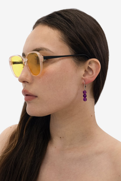 JWL8DE - 8MM Triple Beaded Drop Earrings