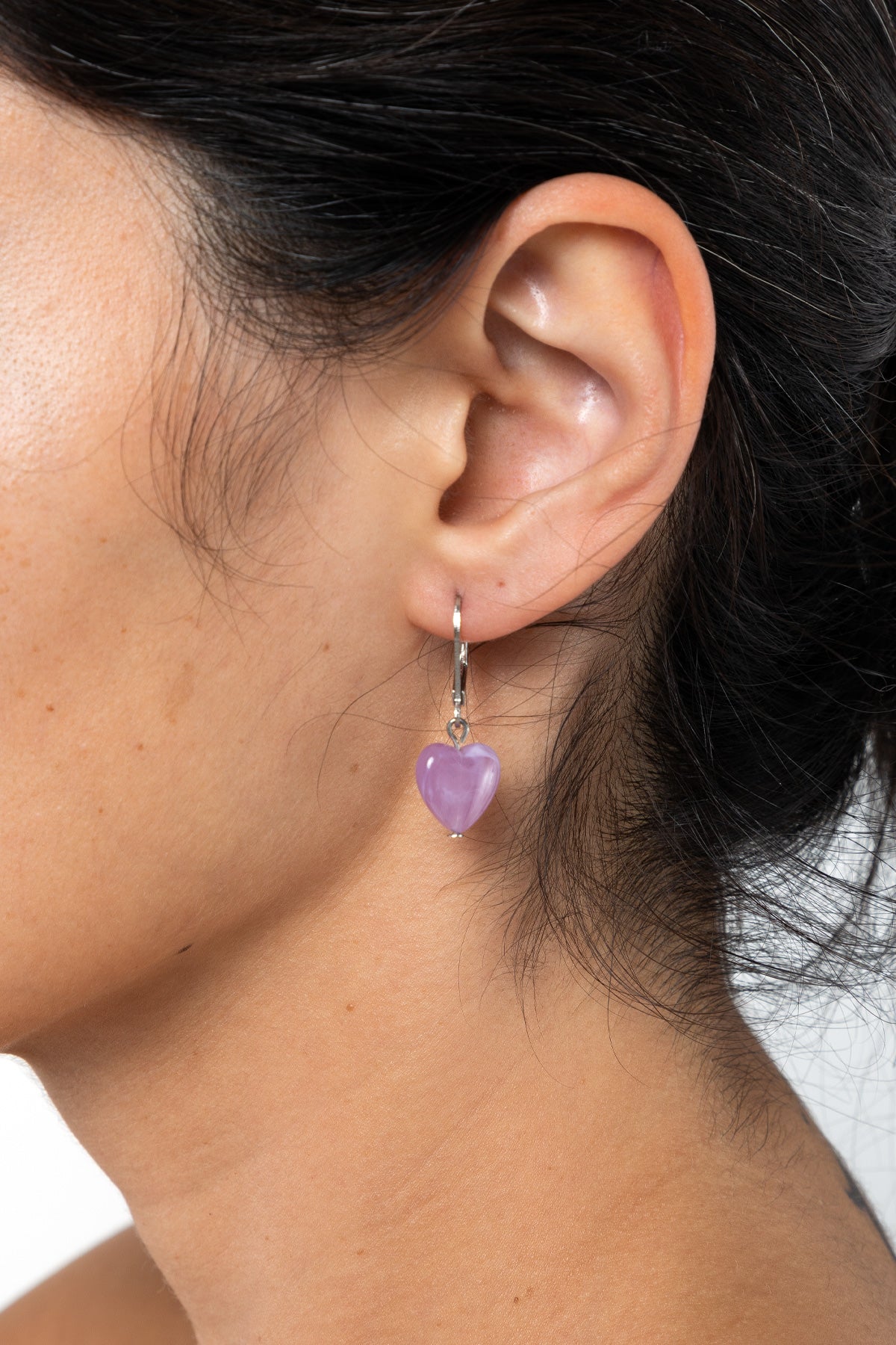 JWL12MH - 12mm Lucite Heart Drop Earrings