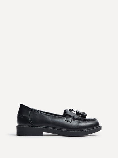 Kassidy Wide Fit Black Faux Loafers