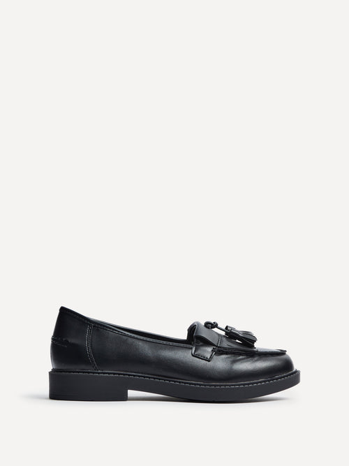 Kassidy Wide Fit Black Faux Loafers