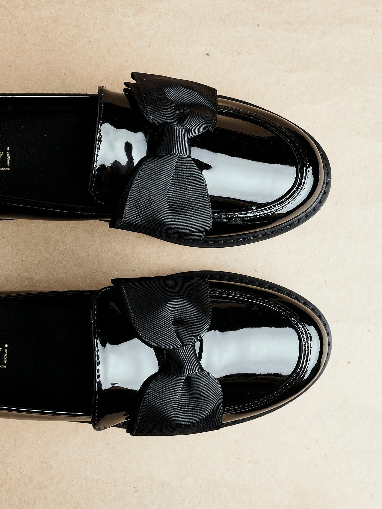 Kailey Wide Fit Black Patent Loafers