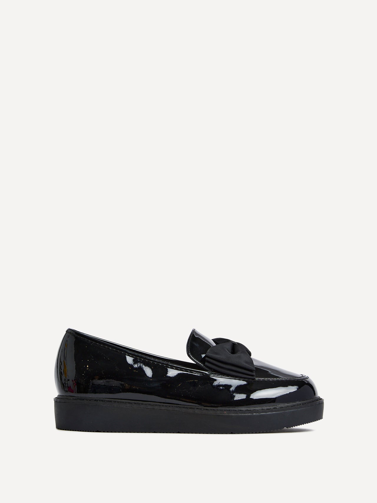 Kailey Wide Fit Black Patent Loafers