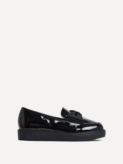 Kailey Wide Fit Black Patent Loafers