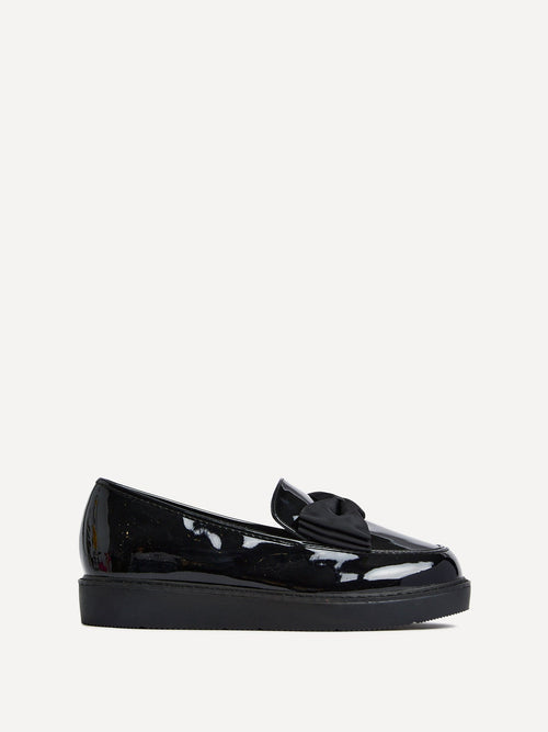 Kailey Wide Fit Black Patent Loafers